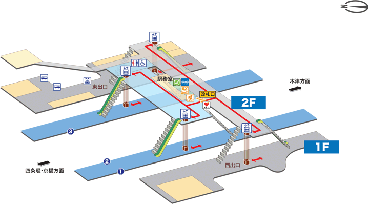 JR京田辺駅構内図