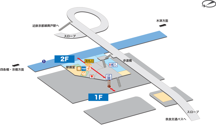 ＪＲ同志社前駅構内図