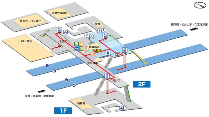 ＪＲ放出駅構内図