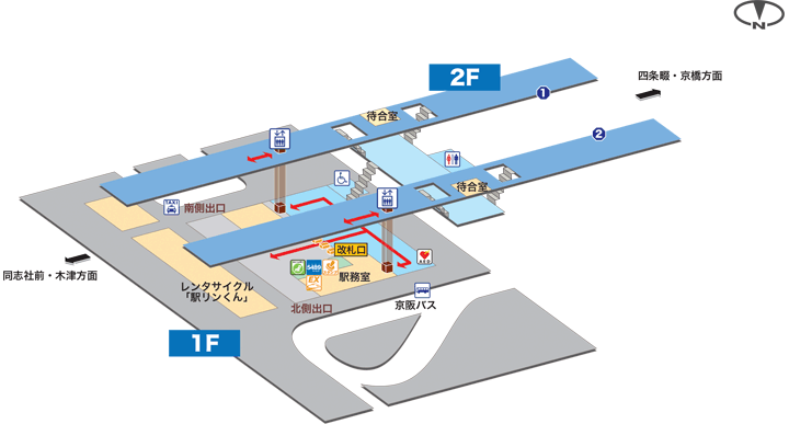 ＪＲ星田駅構内図