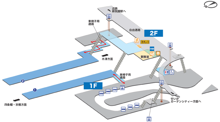 ＪＲ祝園駅構内図