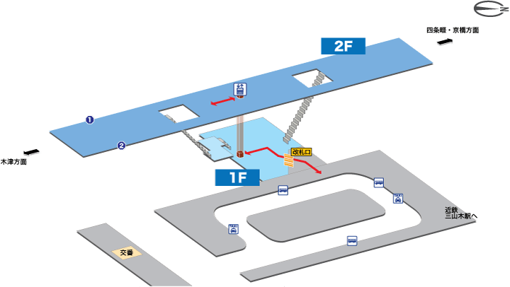 ＪＲ三山木駅構内図
