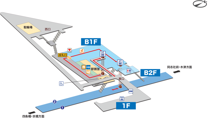 ＪＲ寝屋川公園駅構内図