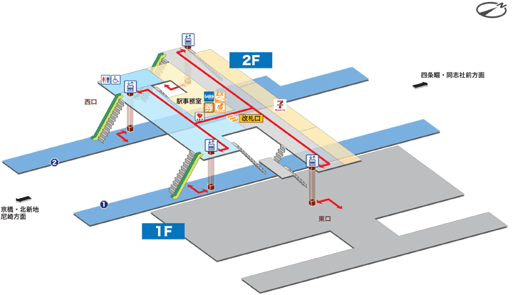 ＪＲ野崎駅構内図