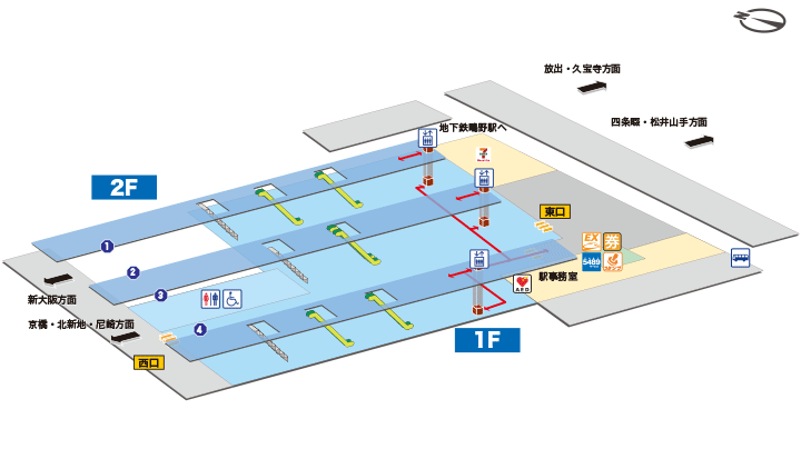 ＪＲ鴫野駅構内図