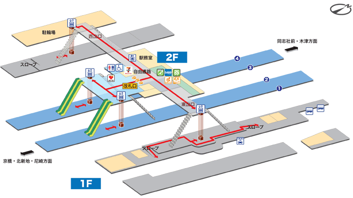 ＪＲ四条畷駅構内図