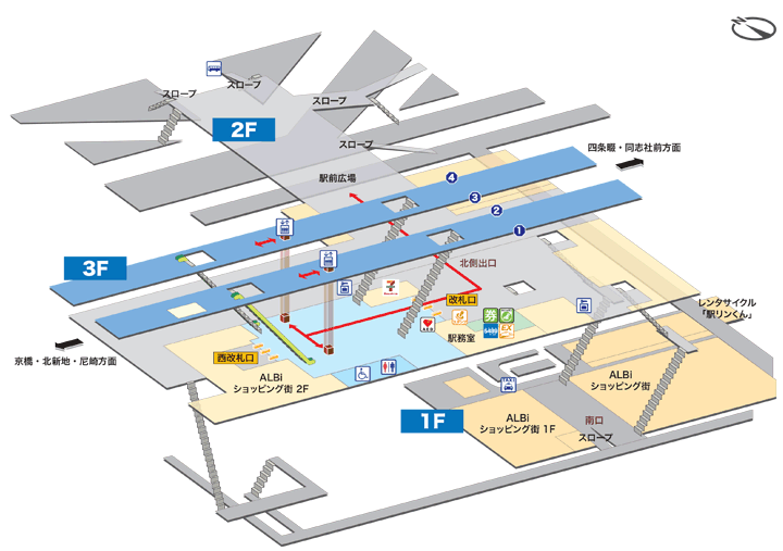 ＪＲ住道駅構内図